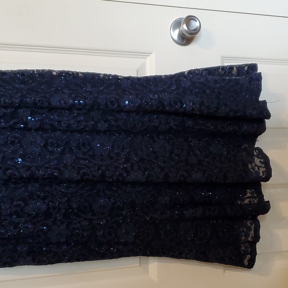 Navy lace and sequined fit and flare dress size 16 - Picture 3 of 7